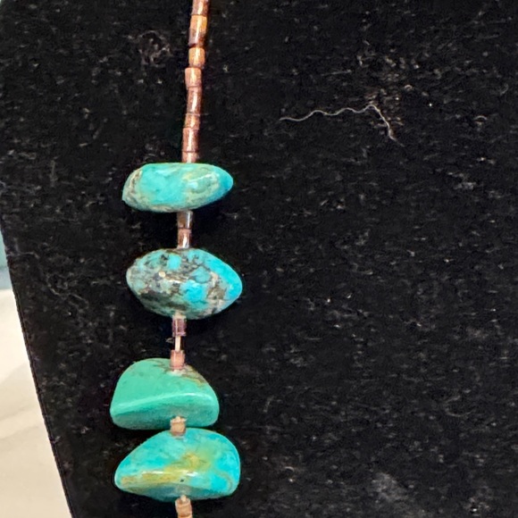 Vintage Turquoise and Brown Necklace - Picture 3 of 7
